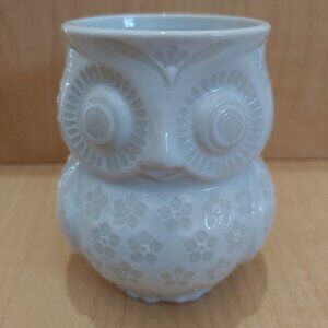 Royal Ceramic Coffee Mug Cup Owl White Embossed Yokohama Rare